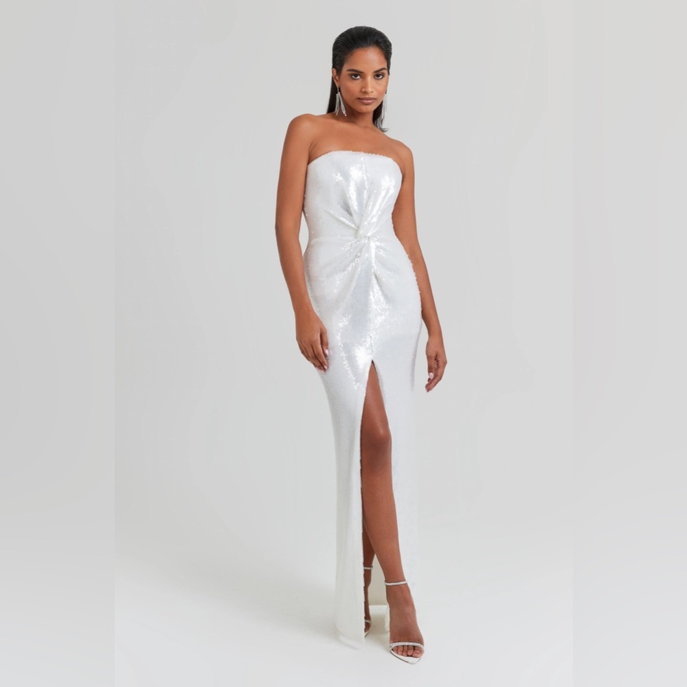 Nadine Merabi White Sequin Dress - SM (6)